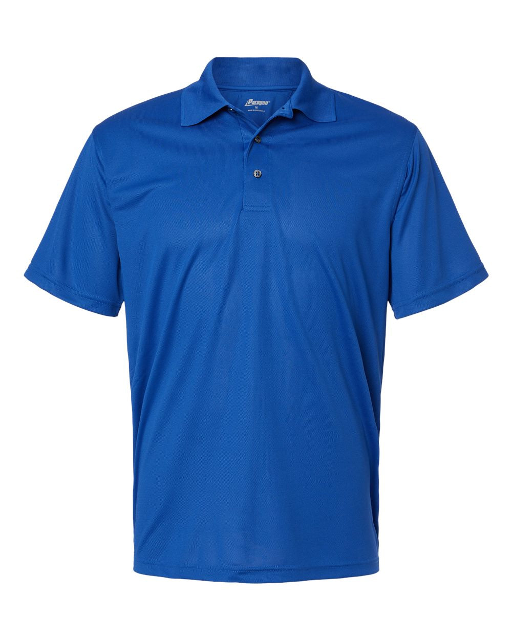 Paragon 100 performance Polos embroidered. $$ Price breaks at 25, 50, and 100+ pieces email info@mtrcustomco.com