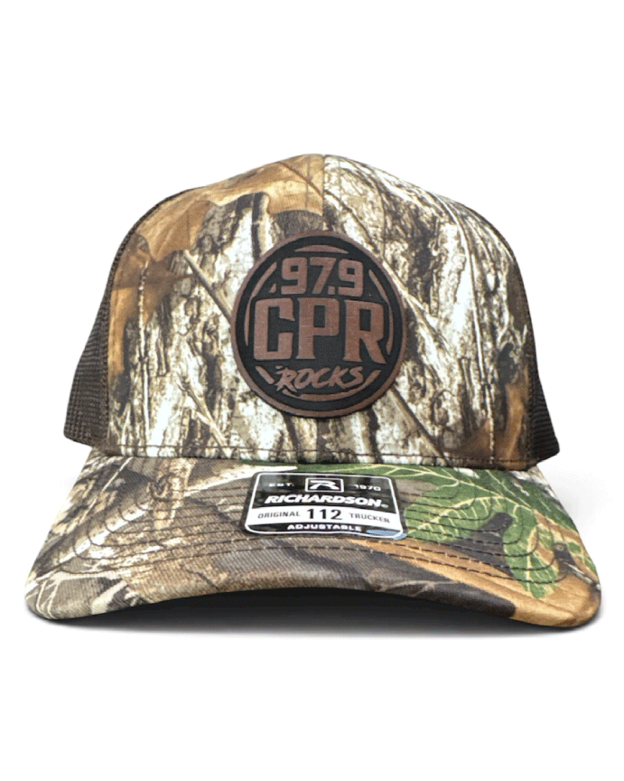 97.9 WCPR Richardson112 Real Tree Edge Rawhide Leather Patch Hat